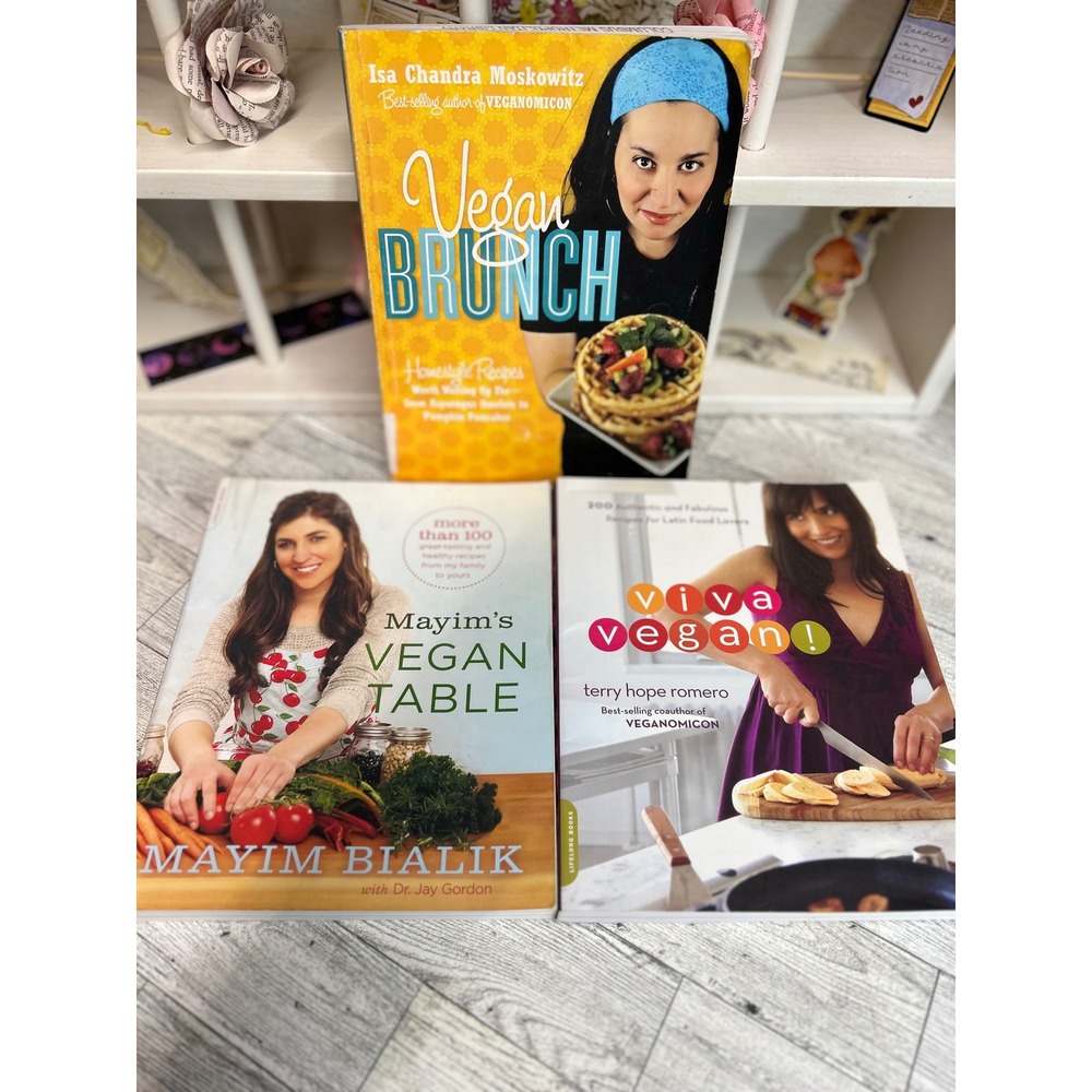 Vegan Cookbook Lot 3 Books Mayim Bialik Vegan Brunch Plant Based